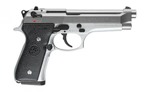 Beretta 92FS, Double Action/Single Action, Semi-automatic, Metal Frame Pistol, Full Size, 9MM, 4.9" Barrel, Alloy, Stainless Finish, 15 Rounds, 2 Magazines JS92F520M