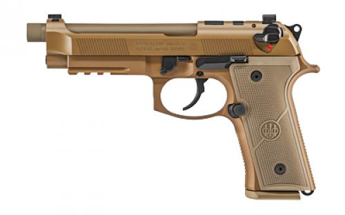 Beretta M9A4 G, Double Action/Single Action, Semi-automatic, Full Size, Metal Frame Pistol, 9MM, 5.1 Barrel, Aluminum, Flat Dark Earth, Cerakote, Polymer Grip, Tritium Night Sights, Decocker, 18 Rounds, 2 Magazines, Front Picatinny Rail, Optic Ready, 1/2x28 Threaded Barrel, Xtreme DLC Trigger JS92M9A4GM