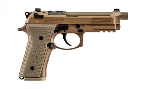 Beretta M9A4 G Centurion, Double Action/Single Action, Semi-automatic, Mid Size, Metal Frame Pistol, 9MM, 4.8" Barrel, Aluminum, Flat Dark Earth, Cerakote, Polymer Grip, Tritium Night Sights, Decocker, 15 Rounds, 2 Magazines, Front Picatinny Rail, Optic Ready, 1/2x28 Threaded Barrel, Xtreme DLC Trigger JS92QM9A4M15