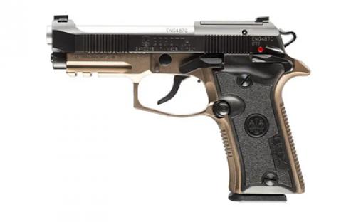 Beretta 80X Cheetah, Double Action/Single Action, Semi-automatic, Metal Frame Pistol, 380 ACP, 3.9 Barrel, Polymer Grip, Manual Safety/Decocker, Bronze, 10 Rounds, 2 Magazines, Front Picatinny Rail, Optic Ready SPEC0707A