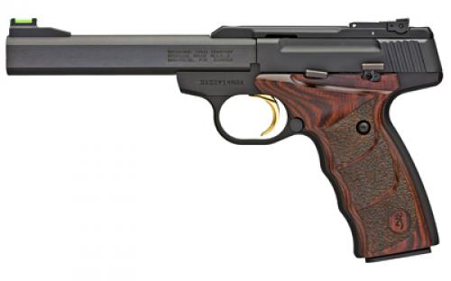 Browning Buck Mark Plus Rosewood UDX, Semi-automatic, Metal Frame Pistol, 22LR, 9.5 Barrel, Aluminum, Matte Finish, Black, Rosewood Grips, 10 Rounds, 1 Magazine 051429490