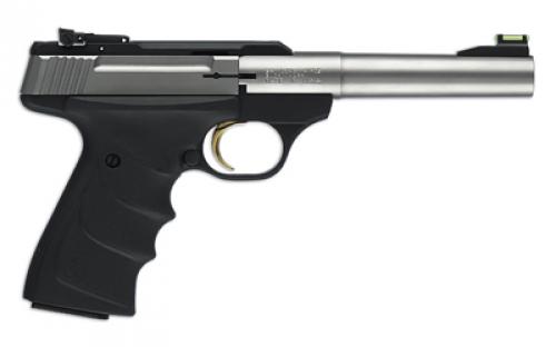 Browning Buck Mark, Camper, Semi-automatic, Metal Frame Pistol, 22LR, 5.5 Barrel, Aluminum, Stainless Finish, URX Grip, Fiber Optic Front Sight, 10 Rounds, 1 Magazine 051442490