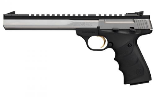 Browning Buck Mark, Contour Stainless URX, Semi-automatic, Metal Frame Pistol, 22LR, 7.25 Barrel, Aluminum, Stainless Finish, Black Ultragrip RX Grips, Adjustable Sight, Optic Rail, 10 Rounds, 1 Magazine 051508490