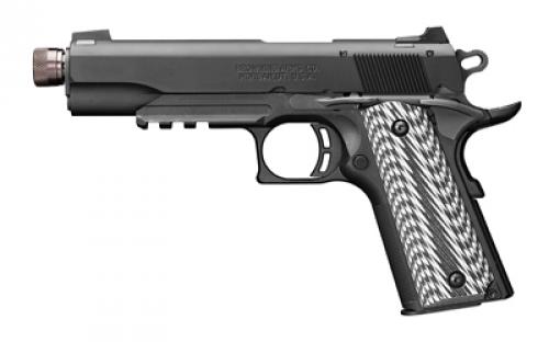 Browning 1911-22, Black Label, Suppressor Ready, Semi-automatic, Metal Frame Pistol, Full Size, 22LR, 4.875 Threaded Barrel, Threaded 1/2x28, Aluminum, Matte Finish, Black, Composite Grips, 10 Rounds, 1 Magazine, 85% Scale Of Original 1911 051820490