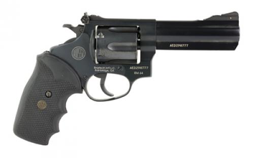 Rossi RM64, Double Action/Single Action, Steel Framed Revolver, 357 Magnum, 4" Barrel, Blued Finish, Black, Rubber Grips, Adjustable Sights, 6 Rounds 2-RM641