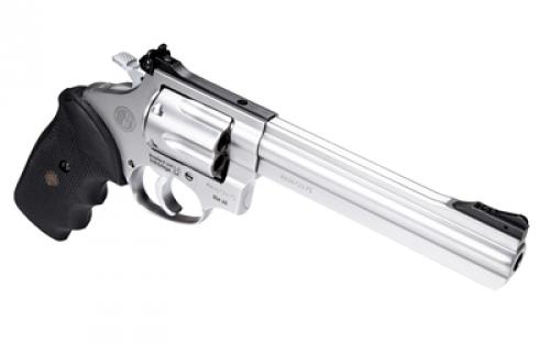 Rossi RM66, Double Action/Single Action, Steel Framed Revolver, 357 Magnum, 6" Barrel, Stainless Steel Finish, Silver, Rubber Grips, Adjustable Sights, 6 Rounds 2-RM669