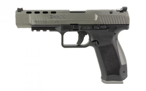 CANIK TP9SFx, Striker Fired, Semi-automatic, Polymer Frame Pistol, 9MM, 5.2" Match Grade Barrel, Tungsten Slide, Black Frame, Warren Tactical Sights, 10 Rounds, 2 Magazines, Includes Holster, Interchangeable Backstraps and Four Red Dot Interface Plates HG4192G-N