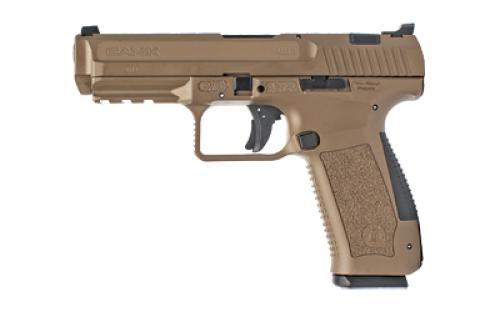 CANIK TP9SA MOD 2, Striker Fired, Semi-automatic, Polymer Frame Pistol, 9MM, 4.46 Match Grade Barrel, Cerakote Finish, Flat Dark Earth, Warren Tactical Sights, 18 Rounds, 2 Magazines HG4863D-N