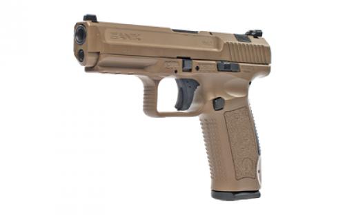 CANIK TP9SA MOD 2, Striker Fired, Semi-automatic, Polymer Frame Pistol, 9MM, 4.46" Match Grade Barrel, Cerakote Finish, Flat Dark Earth, Warren Tactical Sights, 18 Rounds, 2 Magazines HG4863D-N