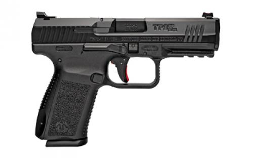 CANIK TP9SF Elite, Striker Fired, Semi-automatic, Polymer Frame Pistol, 9MM, 4.19" Barrel, Matte Finish, Black, Warren Tactical Sights With Red and Green Fiber Optic Front, 15 Rounds, 2 Magazines, Holster, Interchangeable Backstraps HG4869-N