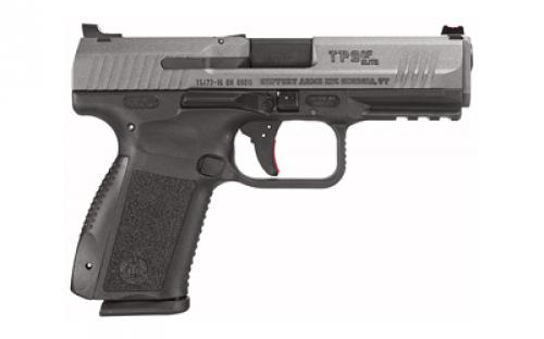 CANIK TP9SF Elite, Striker Fired, Semi-automatic, Polymer Frame Pistol, 9MM, 4.19" Barrel, Cerakote Finish, Tungsten Grey, Warren Tactical Sights With Red and Green Fiber Optic Front, 15 Rounds, 2 Magazines, Holster, Interchangeable Backstraps HG4869T-N