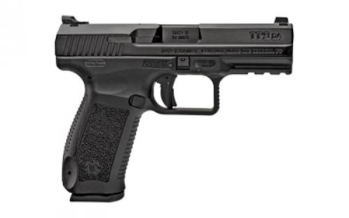 CANIK TP9DA, Double Action/Single Action, Semi-automatic, Polymer Frame Pistol, 9MM, 4.07" Barrel, Matte Finish, Black, Dovetail Sights, 18 Rounds, 2 Magazines, Holster, Interchangeable Backstraps HG4873-N