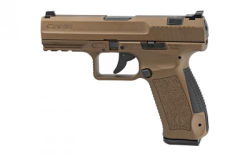 CANIK TP9DA, Double Action/Single Action, Semi-automatic, Polymer Frame Pistol, 9MM, 4.07 Barrel, Cerakote Finish, Burnt Bronze, Dovetail Sights, 18 Rounds, 2 Magazines, Holster, Interchangeable Backstraps HG4873B-N