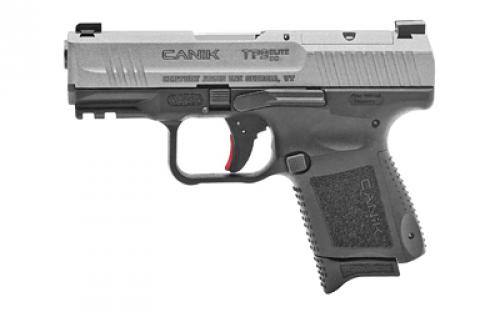 CANIK TP9 Elite SC, Striker Fired, Semi-automatic, Polymer Frame Pistol, 9MM, 3.6 Barrel, Tungsten, Micro Red-Dot Base Plate, Ambidextrous Slide Stop, Loaded Chamber Indicator, Reversible Magazine Release, 2 Magazines, (1)-12 Round and (1)-15 Round, Holster, 2 Interchangeable Back Straps HG5610T-N