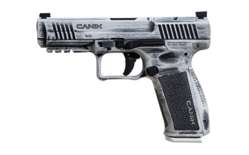 CANIK METE SFT, Semi-automatic, Striker Fired, Polymer Framed Pistol, Compact, 9MM, 4.5 Barrel, Cerakote Finish, Artic Distressed, Optic Ready Slide, (1) RMRcc and (1) Shield RMS/RMSc Footprint Optic Bases, 3 Dot White Sights, Flared Magwell, 2 Magazines, (1)-18 Round and (1)-20 Round, Includes Revesible IWB/OWB Holster, E-Z Magazine Loader, Interchangable Backstraps, Canik Punch