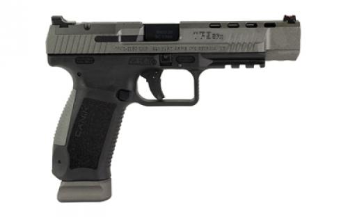 CANIK TP9SFx, Striker Fire, Semi-automatic, Polymer Frame Pistol, Compact, 9MM, 5.2" Barrel, Matte Finish, Tungsten, 3 Dot Sights, 20 Rounds, 2 Magazines, Includes MeCanik M02 HG7166G-N