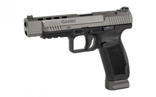 CANIK TP9SFx, Striker Fire, Semi-automatic, Polymer Frame Pistol, Compact, 9MM, 5.2" Barrel, Matte Finish, Tungsten, 3 Dot Sights, 20 Rounds, 2 Magazines, Includes MeCanik M02 HG7166G-N