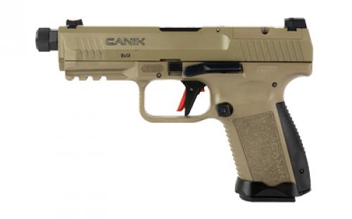 CANIK TP9 Elite Combat, Striker Fire, Semi-automatic, Polymer Frame Pistol, Compact, 9MM, 4.75" Barrel, Matte Finish, Flat Dark Earth, 3 Dot Sights, 15 Rounds, 2 Magazines, Includes MeCanik M02 HG7167D-N