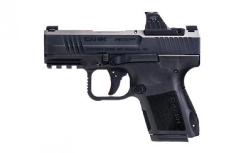 CANIK METE MC9, Semi-automatic, Striker Fired, Poylmer Frame Pistol, Micro Compact, 9MM, 3.18 Barrel, Matte Finish, Black, Optic Ready, 2 Magazines, (1)-12 Round, (1)-15 Round, Includes MeCanik MO1 Red Dot, 3 Grip Back Straps, Magazine Loader, Custome Holster, Canik Punch and Tool Kit, Cleaning Brush and Jag, Hard Case HG7620V-N