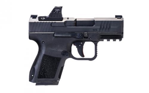 CANIK METE MC9, Semi-automatic, Striker Fired, Poylmer Frame Pistol, Micro Compact, 9MM, 3.18" Barrel, Matte Finish, Black, Optic Ready, 2 Magazines, (1)-12 Round, (1)-15 Round, Includes MeCanik MO1 Red Dot, 3 Grip Back Straps, Magazine Loader, Custome Holster, Canik Punch and Tool Kit, Cleaning Brush and Jag, Hard Case HG7620V-N