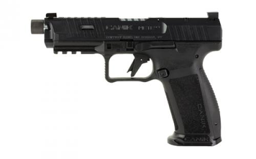 CANIK METE SFT Pro, Striker Fired, Semi-automatic, Polymer Frame Pistol, Full Size, 9MM, 5 Threaded Barrel, 1/2x28, Matte Finish, Black, 3 Dot White Sights, Flared Magwell, Optic Ready, 2 Magazines, (1) 20 Round and (1) 18 Round, Includes Accessory Kit HGP7156-N