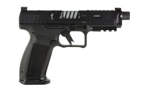 CANIK METE SFT Pro, Striker Fired, Semi-automatic, Polymer Frame Pistol, Full Size, 9MM, 5" Threaded Barrel, 1/2x28, Matte Finish, Black, 3 Dot White Sights, Flared Magwell, Optic Ready, 2 Magazines, (1) 20 Round and (1) 18 Round, Includes Accessory Kit HGP7156-N