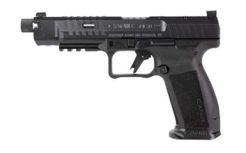 CANIK METE SFX Pro, Striker Fired, Semi-automatic, Polymer Frame Pistol, Full Size, 9MM, 5.74 Threaded Barrel, 1/2x28, Matte Finish, Black, 3 Dot White Sights, Flared Magwell, Optic Ready, 2 Magazines, (1) 20 Round and (1) 18 Round, Includes Accessory Kit HGP7157-N