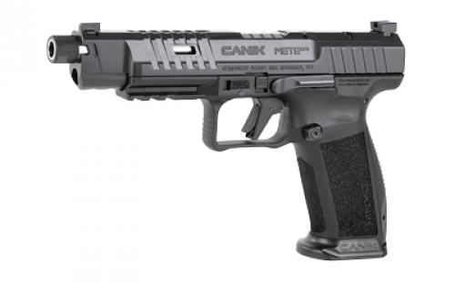 CANIK METE SFX Pro, Striker Fired, Semi-automatic, Polymer Frame Pistol, Full Size, 9MM, 5.74" Threaded Barrel, 1/2x28, Matte Finish, Black, 3 Dot White Sights, Flared Magwell, Optic Ready, 2 Magazines, (1) 20 Round and (1) 18 Round, Includes Accessory Kit HGP7157-N