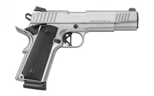 Charles Daly 1911, Superior, 1911, Semi-automatic, Metal Frame Pistol, Full Size, 45 ACP, 5 Barrel, Steel, Chrome Finish, Silver, Rubber Checkered Grips, Novak-Cut Fixed Sights, Manual Safety, 8 Rounds, 2 Magazines, Right Hand 440.148