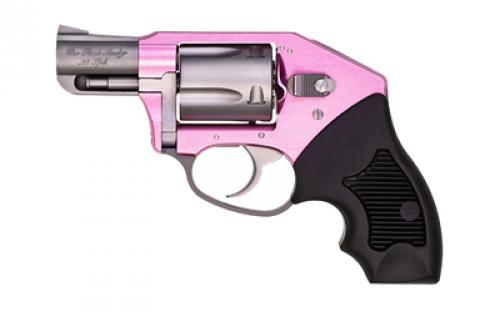 Charter Arms The Pink Lady, DAO Revolver, 38 Special, 2 Barrel, Aluminum Receiver, Anodized Finish, Pink and Silver, Rubber Grip, Fixed Sights, 5 Rounds, Hammerless 53851