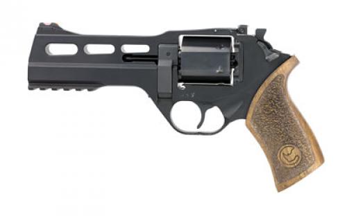 Chiappa Firearms Rhino 50DS Revolver, Double Action/Single Action, 9MM, 5 Barrel, Alloy, Black, Walnut Grips, Fiber Optic Front Sight, Adjustable Rear Sight, 6 Rounds, 3 Moon Clips 340.245