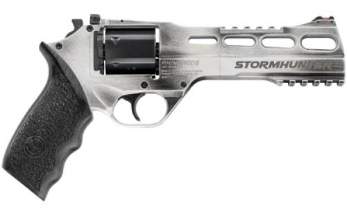 Chiappa Firearms Rhino 60DS STORMHUNTER Revolver, Double Action/Single Action, 9MM, 6 Barrel, Alloy, White, Black Walnut Grips, Fiber Optic Front Sight, Adjustable Rear Sight, 6 Rounds, 3 Moon Clips 340.334