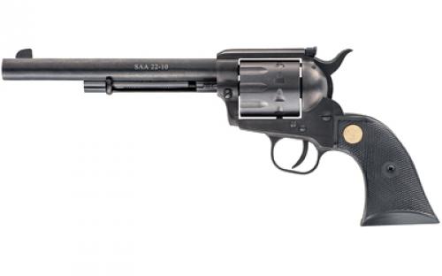 Chiappa Firearms SAA 22-10, Revolver, Single Action, 22LR/22 WMR, 7.5 Barrel, Alloy, Black, Plastic Grips, Adjustable Rear Sight, 10 Rounds CF340.170D