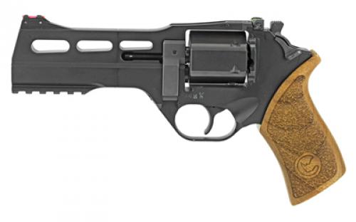 Chiappa Firearms Rhino, Single Action Only, Revolver, 357 Magnum/38 Special, 5 Barrel, Alloy, Anodized Finish, Black, Fiber Optic Sights, Walnut Grip, 6 Rounds, 3 Moon Clips CF340.246