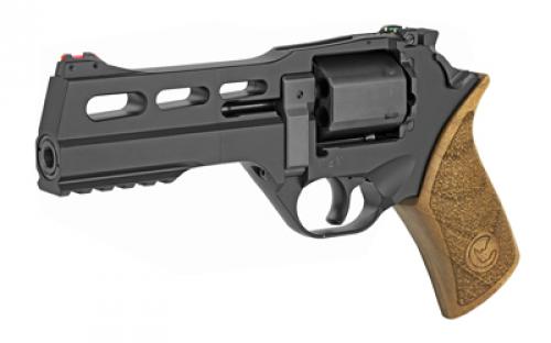 Chiappa Firearms Rhino, Single Action Only, Revolver, 357 Magnum/38 Special, 5" Barrel, Alloy, Anodized Finish, Black, Fiber Optic Sights, Walnut Grip, 6 Rounds, 3 Moon Clips CF340.246