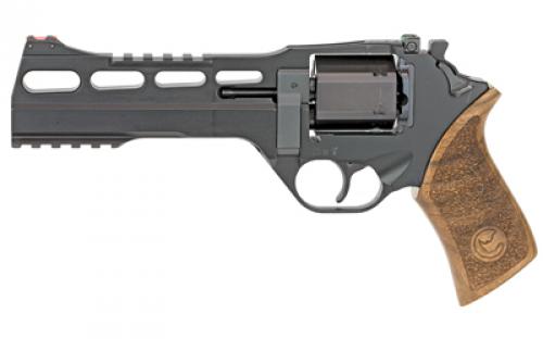 Chiappa Firearms Rhino, Single Action Only, Revolver, 357 Magnum/38 Special, 6 Barrel, Alloy, Anodized Finish, Black, Fiber Optic Sights, Walnut Grip, 6 Rounds, 3 Moon Clips CF340.248