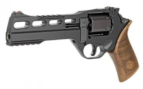 Chiappa Firearms Rhino, Single Action Only, Revolver, 357 Magnum/38 Special, 6" Barrel, Alloy, Anodized Finish, Black, Fiber Optic Sights, Walnut Grip, 6 Rounds, 3 Moon Clips CF340.248