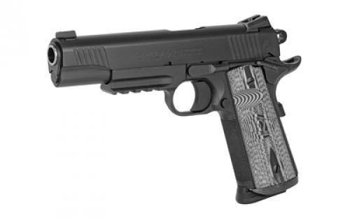 Colt's Manufacturing Combat Unit Rail Gun, 1911, Semi-automatic, Metal Frame Pistol, Full Size, 45ACP, 5" Barrel, Matte Finish, Steel Construction, G10 Grips, Adjustable Sights, 8 Rounds, 1 Magazine O1080RGCCU