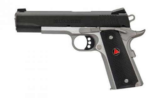 Colt's Manufacturing Delta Elite, 1911, Semi-automatic, Metal Frame Pistol, Full Size, 10MM, 5 Barrel, Steel, Two-Tone Finish, Composite Grips with Delta Medallions, Novak White Dot Sights, 8 Rounds, 1 Magazine, Upswept Beavertail Grip Safety O2020XE-TT