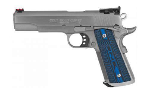 Colt's Manufacturing Gold Cup Trophy, 1911, Semi-automatic, Metal Frame Pistol, Full Size, 38 Super, 5 Barrel, Steel, Stainless Finish, 9 Rounds, 1 Magazine O5073XE