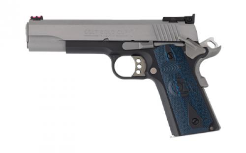 Colt's Manufacturing Gold Cup Lite, Series 70, 1911, Semi-automatic, Full Size, 45 ACP, 5 Barrel, Stainless Steel Slide, Blued Finish Frame, G10 Grips, Fiber Optic Front & Adjustable Rear Sights, Right Hand, 8 Rounds, 1 Magazine O5970GCL-TT