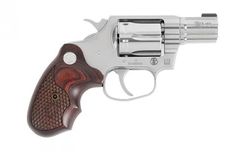 Colt's Manufacturing Cobra, Revolver, 38 Special, 2, Silver, 6 Rounds, Stainless Steel, Brass Bead Front Sight, Upgraded Snake Scale Pattern Walnut Grips COBRA-SB2BB-TLS