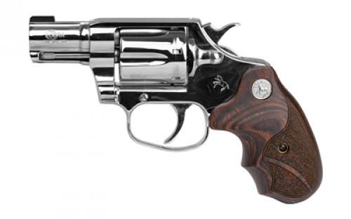 Colt's Manufacturing Bright Cobra, Revolver, Double Action/Single Action, 38 Special +P, 2 Barrel, Steel, Stainless Finish, Wood Medallion Grips, Brass Bead Front Sight, 6 Rounds COBRA-SS2BB