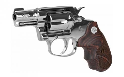 Colt's Manufacturing Bright Cobra, Revolver, Double Action/Single Action, 38 Special +P, 2" Barrel, Steel, Stainless Finish, Wood Medallion Grips, Brass Bead Front Sight, 6 Rounds COBRA-SS2BB