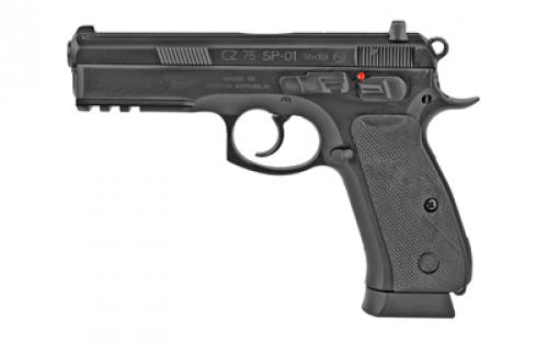 CZ 75 SP-01, Double Action/Single Action, Semi-automatic, Metal Frame Pistol, Full Size, 9MM, 4.6 Cold Hammer Forged Barrel, Steel, Black, Rubber Grips, Fixed Sights, 10 Rounds, 2 Magazines 01152