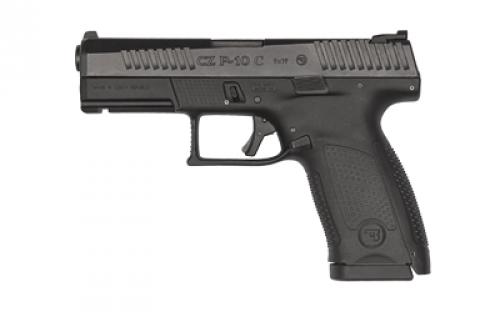 CZ P-10C, Striker Fired, Semi-automatic, Polymer Frame Pistol, Compact, 9MM, 4 Barrel, Matte Finish, Black, 3 Dot Sights, Optic Ready, 10 Rounds, 2 Magazine 01536