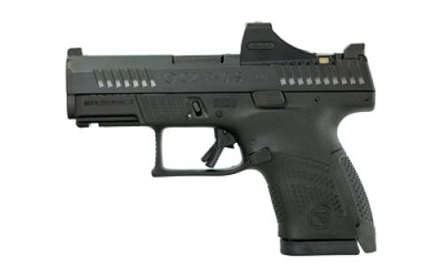 CZ P-10S, Striker Fired, Semi-automatic, Polymer Frame Pistol, Sub-Compact, 9MM, 3.5 Barrel, Nitride Finish, Black, Night Sights, 12 Rounds, 3 Magazines, Holosun SCS Installed 086090