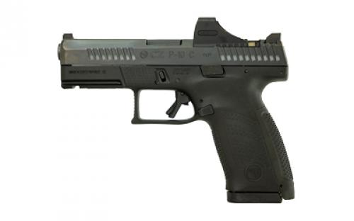 CZ P-10C, Striker Fired, Semi-automatic, Polymer Frame Pistol, Sub-Compact, 9MM, 4 Barrel, Nitride Finish, Black, Night Sights, 15 Rounds, 3 Magazines, Holosun SCS Installed 086091