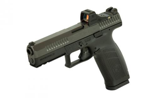 CZ P-10F, Striker Fired, Semi-automatic, Polymer Frame Pistol, Sub-Compact, 9MM, 4.5" Barrel, Nitride Finish, Black, Night Sights, 19 Rounds, 3 Magazines, Holosun SCS Installed 086092