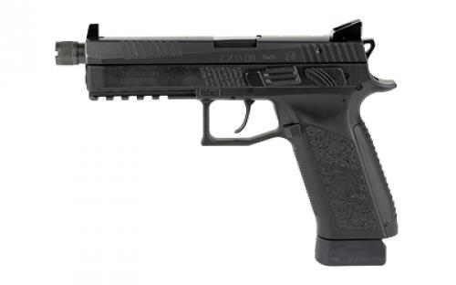 CZ P-09 Suppressor-Ready, Double Action/Single Action, Semi-automatic, Polymer Frame Pistol, Full Size, 9MM, 5.15 Barrel, Threaded Barrel - 1/2X28, Nitride Slide Finish, Black, 3 Interchangeable Backstraps, Fixed Sights, Swappable Safety/Decocker, 21 Rounds, 2 Magazine 89270